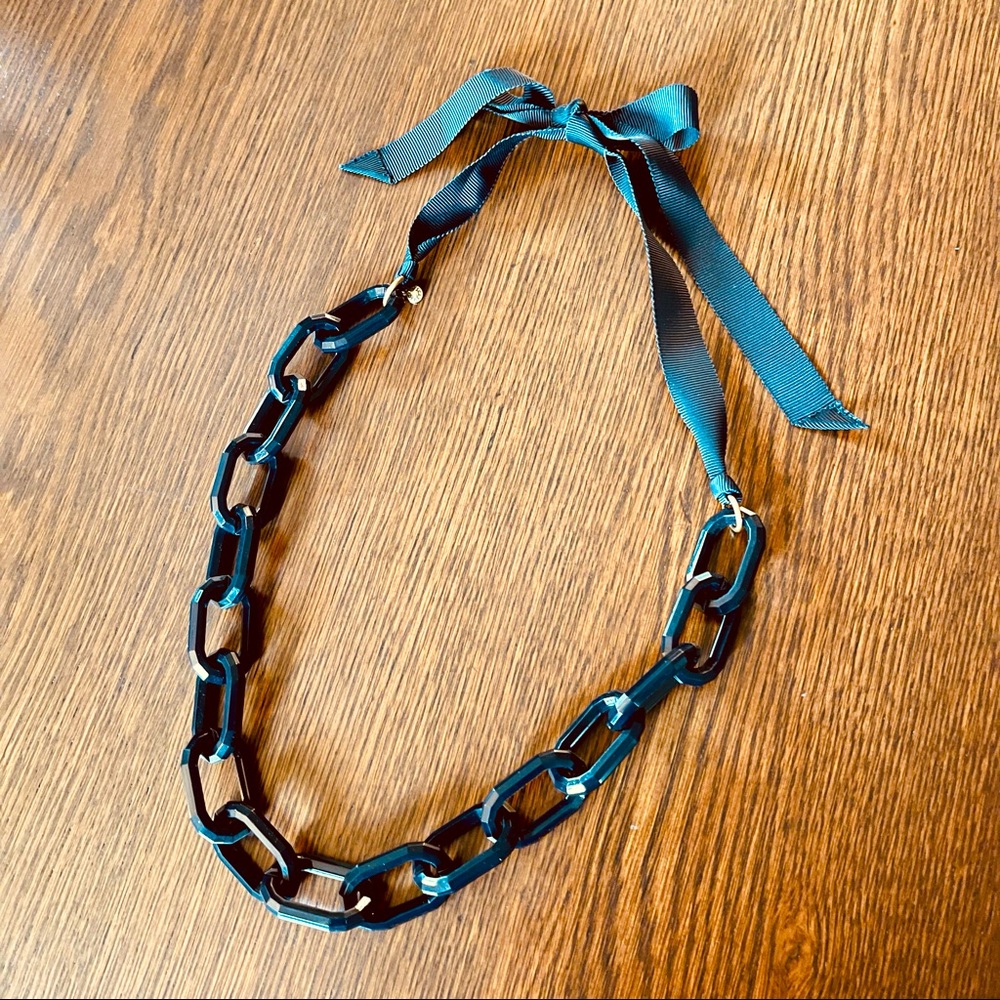 J. Crew Lucite Link and Ribbon Necklace